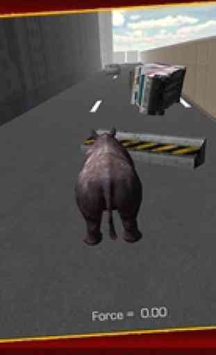 Rhino 3D Simulator - Simulador de animais silvestres e jogo de simulação para destruir a cidade 4