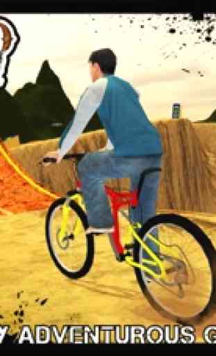 Ciclista de bicicleta offroad e simulador de ciclo 3