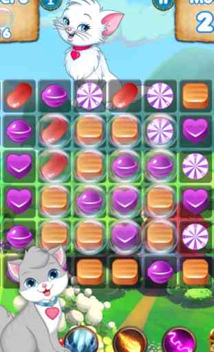 Kitty Crush - jogos de quebra-cabeça com doces e g 4