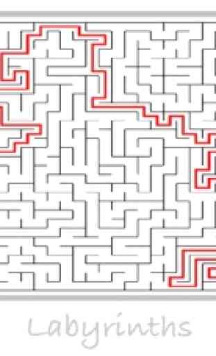 Labirintos para adultos e crianças, fácil e difíci 1