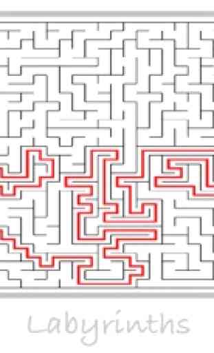Labirintos para adultos e crianças, fácil e difíci 2