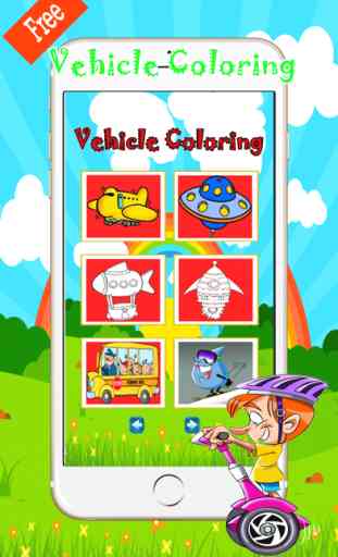 Livro de colorir escola ônibus e caminhões desenho 1