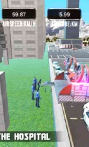 Zangão Ambulância Simulador: Helicópter Resgate 3D 3