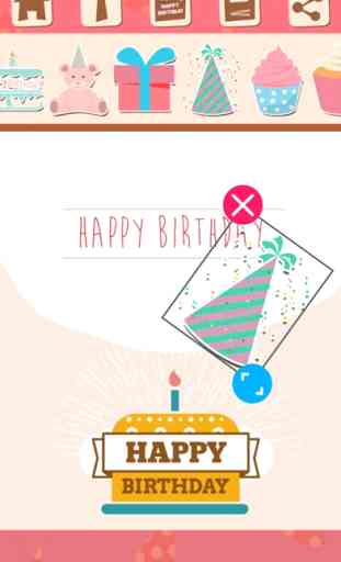 cartões de aniversário com adesivos - Editor 3