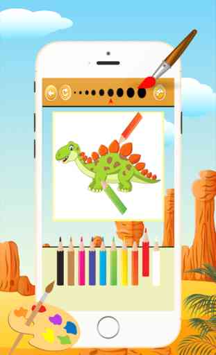 Dinosaur Coloring Book - Desenho e pintura colorida para crianças jogos grátis 2