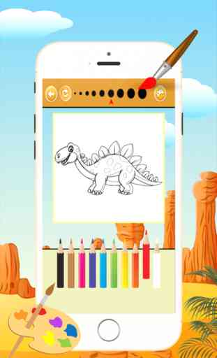 Dinosaur Coloring Book - Desenho e pintura colorida para crianças jogos grátis 3