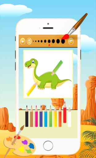 Dinosaur Coloring Book - Desenho e pintura colorida para crianças jogos grátis 4