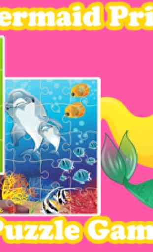 sereia princesa quebra-cabeça jogo de quebra-cabeça livre - animais marinhos subaquáticos jogos mágicos educação formação do cérebro para as crianças 2