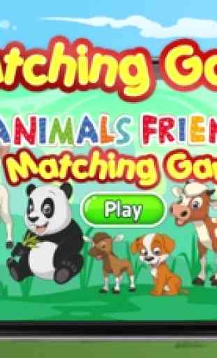 Animals friend pairs matching remember kids games 1