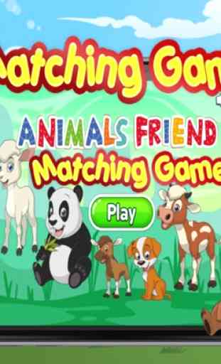 Animals friend pairs matching remember kids games 4
