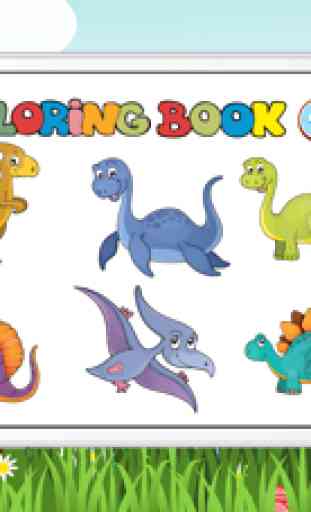 livro para colorir jogo Dino pequeno para crianças gratuitos 2