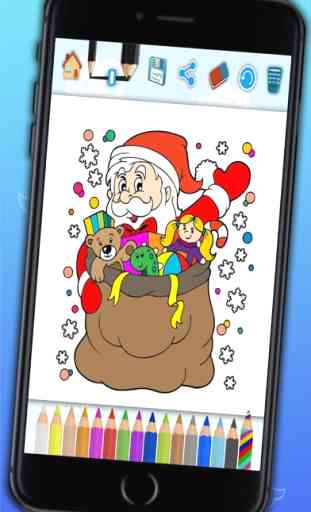 Chama a pintar Xmas - livro de colorir Natal para crianças com marcador mágico 4