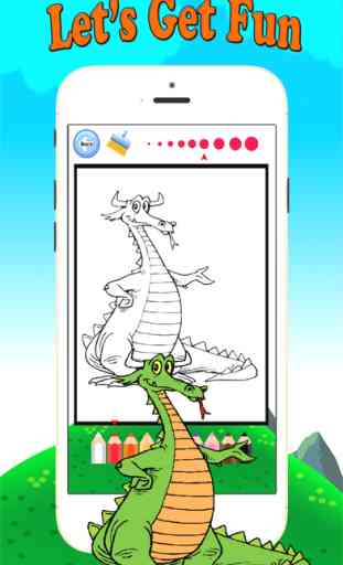 Dragão e pintura Coloring Book: Aprendendo habilidades melhores de diversão jogos grátis para crianças 4