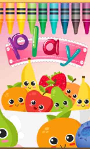 Fruit Vocab & Paint Game - Fruta colorir gratis 1