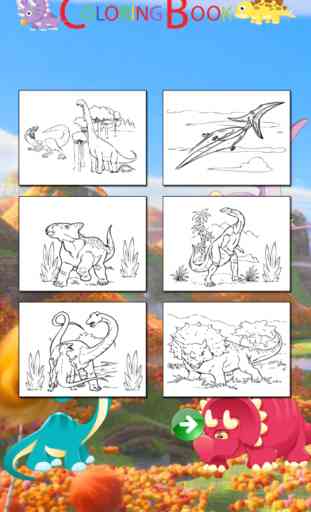 Dinossauros jurássicos Desenhos para colorir jogo 3