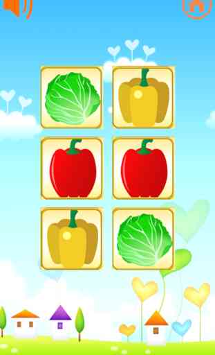 Correspondência de frutas jogo e legumes para cria 1