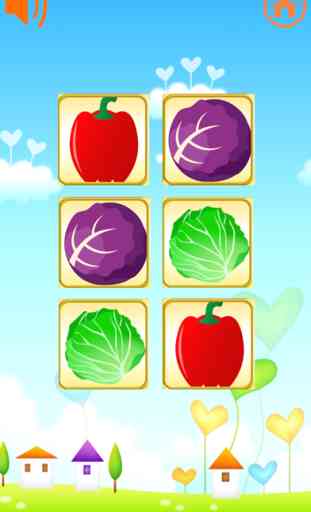 Correspondência de frutas jogo e legumes para cria 2