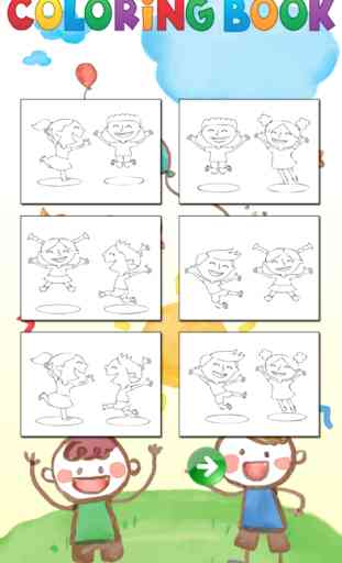 Meninos e menina Desenhos para colorir para crianç 2