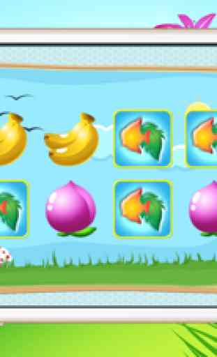 Jogos para Crianças frutas e peixes pré-escolar educacional Matching 2