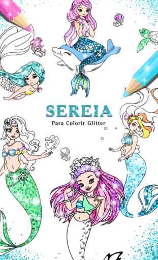 Glitter Sereia para Colorir 1