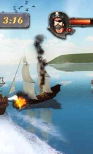 batalha do navio pirata mar 3D 3