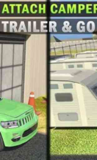 Campista furgão Caminhão e Carro Estacionamento 3D 3