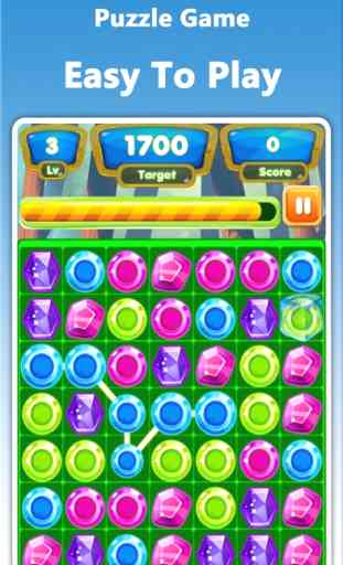 Gems traço Match3 - Puzzle Fun Game World 3