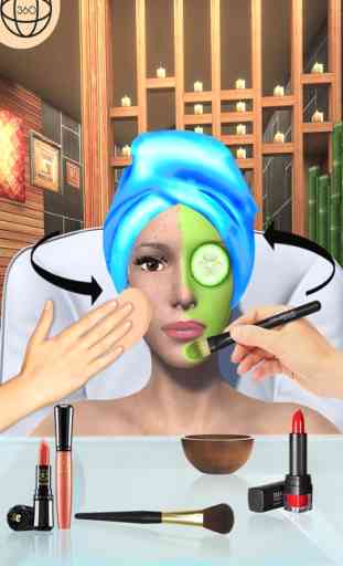 Menina Maquiagem Salão Spa 3D 3