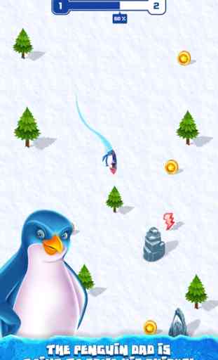 Pinguim, neve, surfando 4