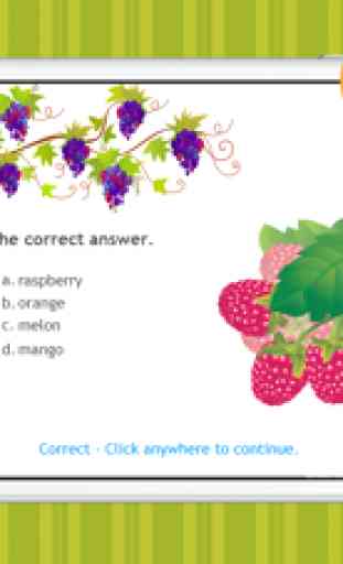 Pre-Schools Quiz Fruits And Vegetables Flashcards Names In English - Free Educational Kids Games For 1,2,3,4 To 3 Years Old 2