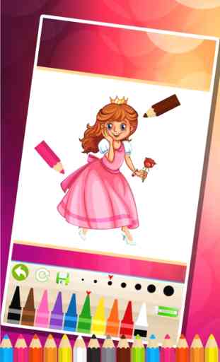 páginas para colorir princesa - jogos de pintura para crianças 2