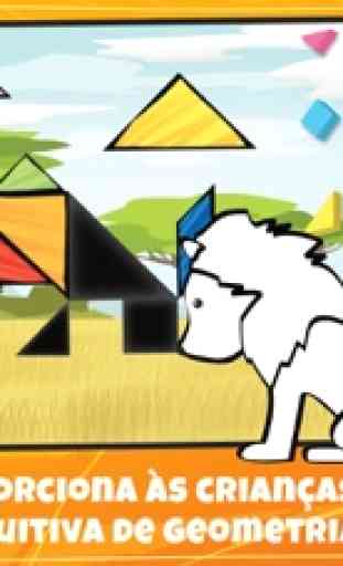 Puzzles Tangram Para Crianças: Animais Safari 1