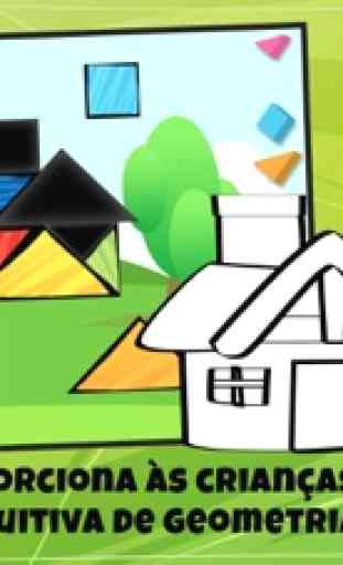 Puzzles Tangrams Para Crianças: Edifícios & Casas 1