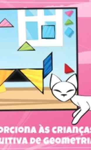 Puzzles Tangrams Para Crianças: Gatos 2 1