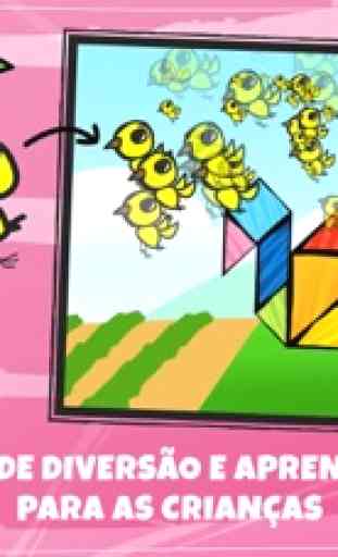 Puzzles Tangrams Para Crianças: Gatos 2 3