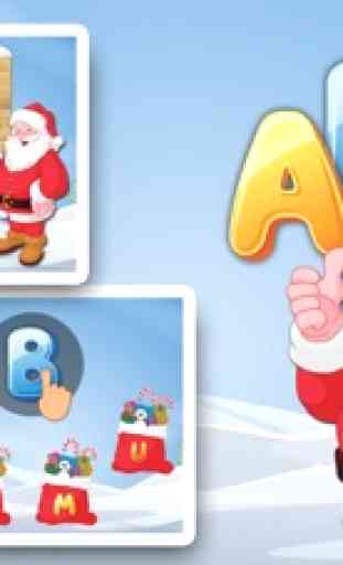 Letras com Papai Noel grátis - as crianças aprendem o alfabeto e letras 1