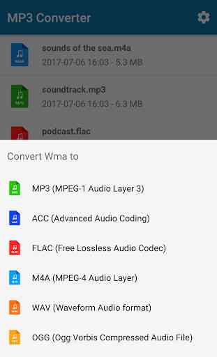 MP3 Conversor (música ogg flac wav wma aac) 2