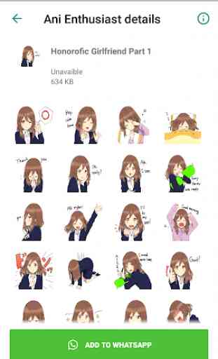 Anime Menhera Cute Girl For WhatsApp Stickers 3