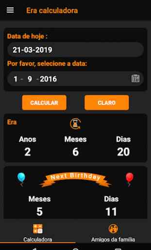 Calculadora de idade - lembrete de aniversário 1