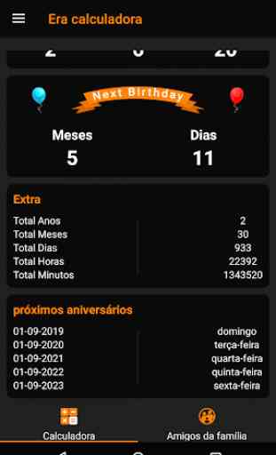 Calculadora de idade - lembrete de aniversário 2