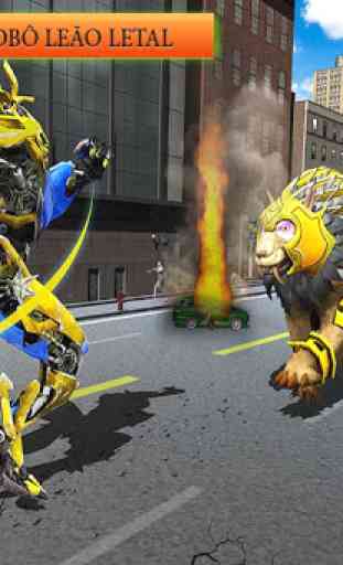 Elefante robô vs robô leão transformar guerra 3