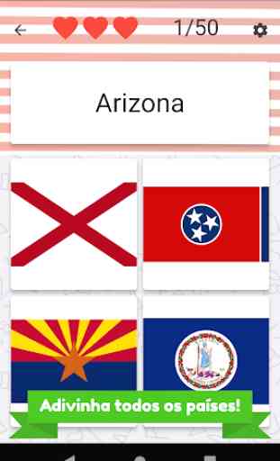 EUA estados quiz - 50 estados, capitais, bandeiras 3