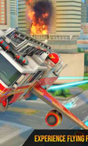 Flying Firefighter Truck Transform Robot Games 2