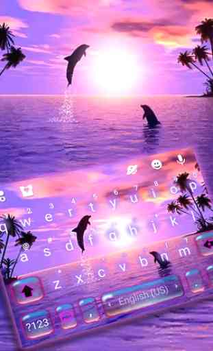 Tema Keyboard Sunset Sea Dolphin 1