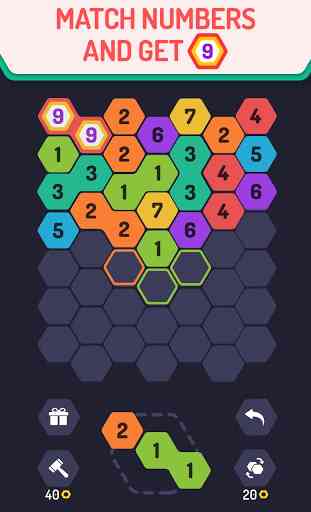 UP 9 - Desafio Hexagonal! Junte números até 9 1