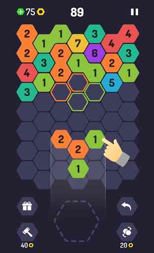 UP 9 - Desafio Hexagonal! Junte números até 9 2