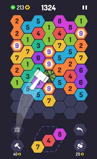 UP 9 - Desafio Hexagonal! Junte números até 9 4