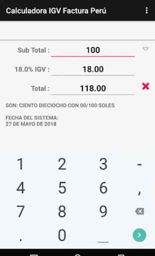 Calculadora Factura IGV Perú 2