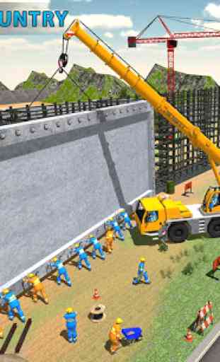 Construção de paredes de segurança de fronteira 1