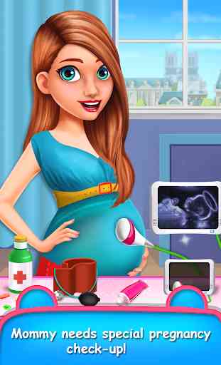 Mamãe e bebê recém-nascido berçário Virtual Babysi 1